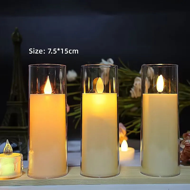 led rocking simulation glass electronic candle light Christmas wedding birthday romantic atmosphere candle decoration