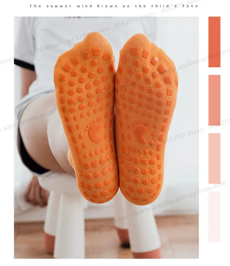 Kids Adults Anti-Slip Floor Socks Parent-Child Trampoline Cotton Breathable Socks Elasticity Sports Boys Girls Outside Children