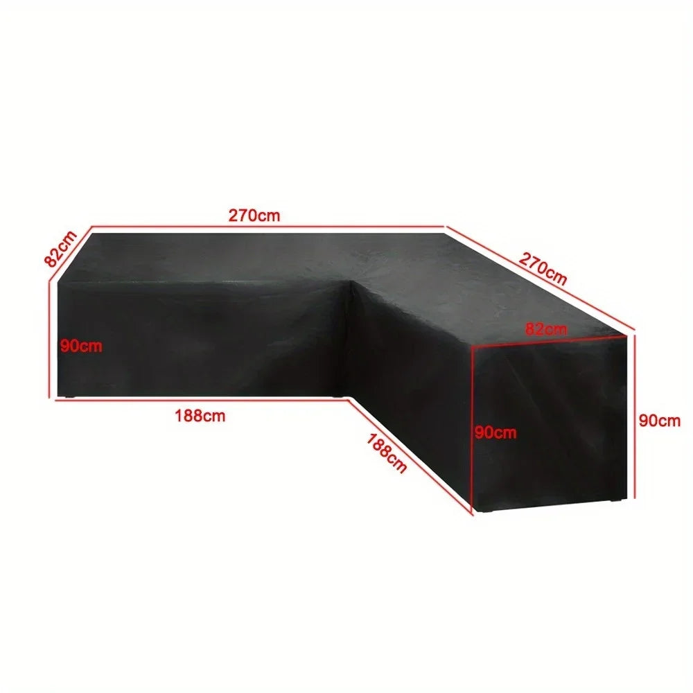 V-shaped Outdoor Furniture Cover Anti-UV Windproof Sofa Protective Cover Polyester Waterproof Outdoor Sofa Cover
