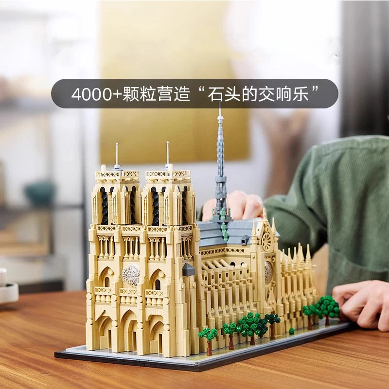 4383pcs 21061 Notre-Dame de Paris Architectural Model Kit Collectible Building blocks Set for Adults Gift Idea Lovers of History