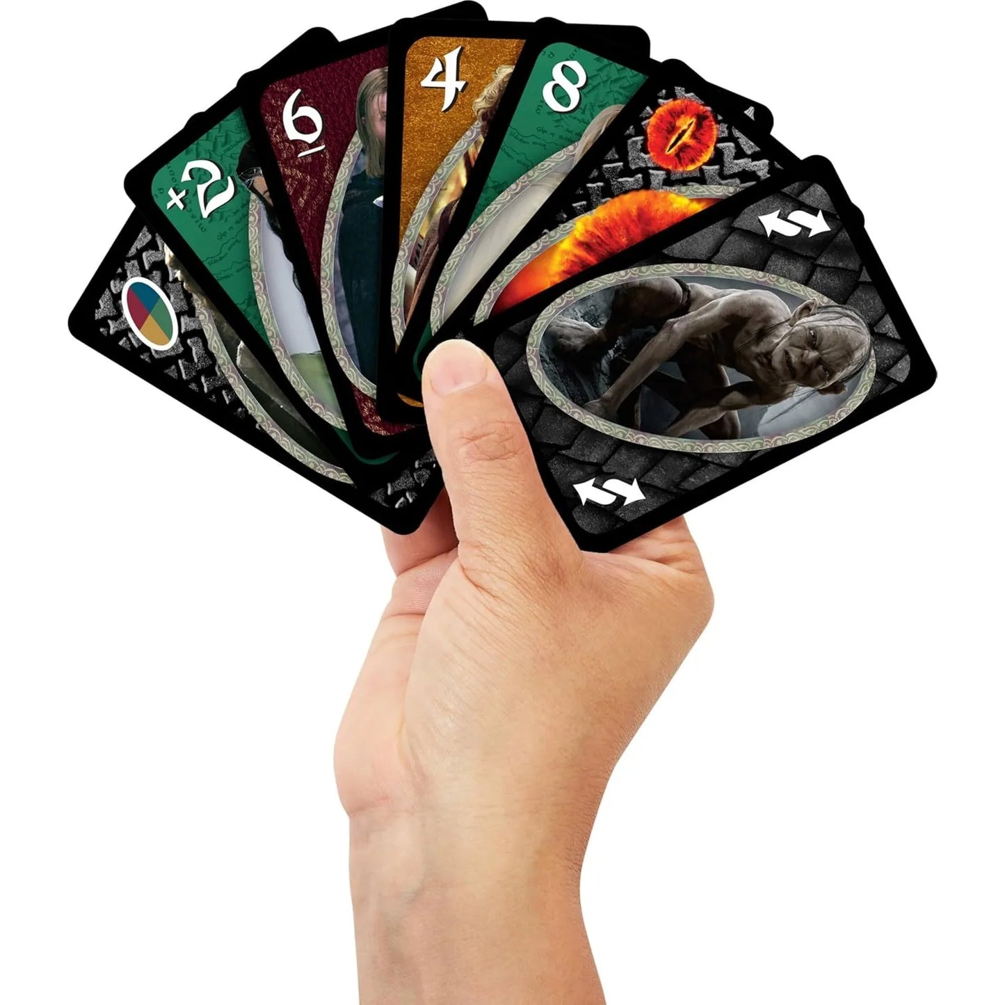 Original Mattel Games UNO The Lord of The Rings 112 Playing Card Game Deck Poker Board Games Christmas Gift for Kids Adults