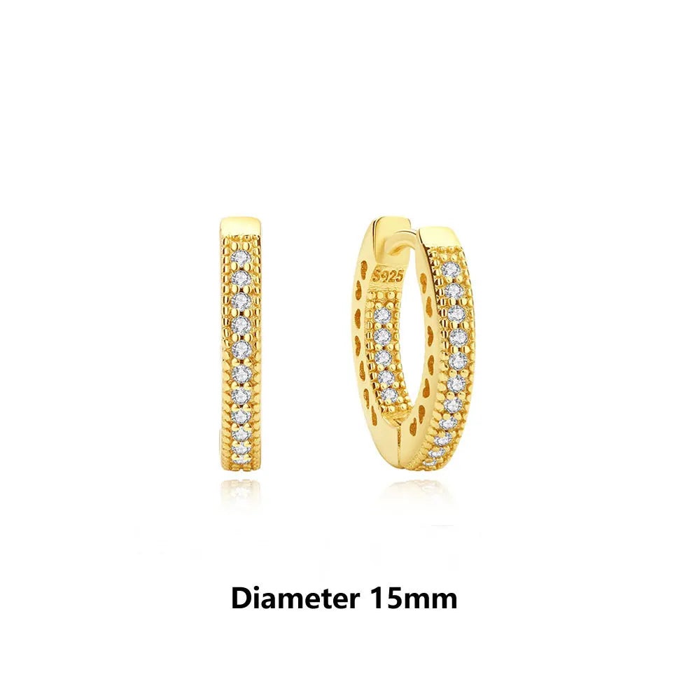 New 2025 Original 925 Sterling Silver Earrings For Women Piercing Hoop Love Heart Earings Rose Gold Wedding Gift Luxury Jewelry