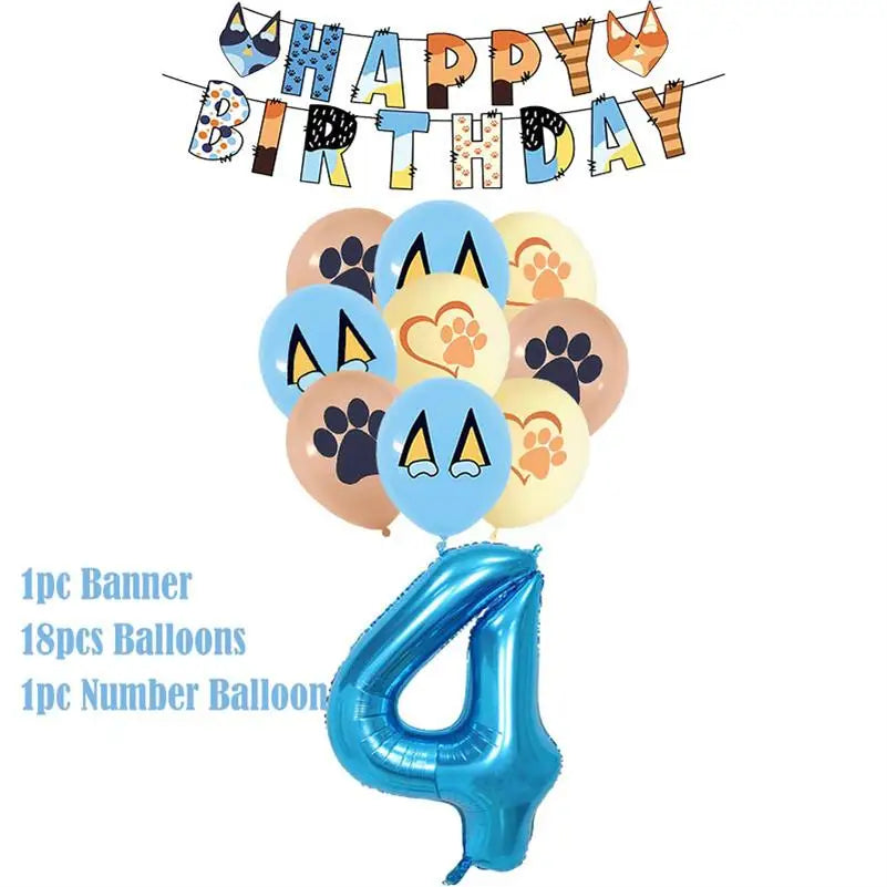 New Cartoon Dogs Birthday Party Decoration Full Set Kit