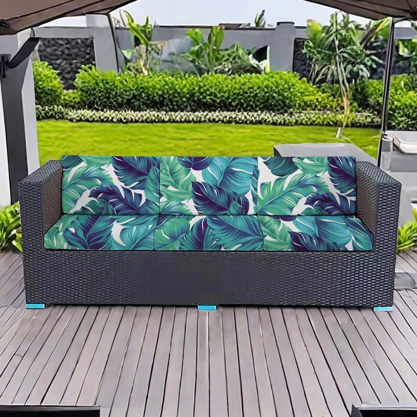 1PC Patio Stretch Sofa Cushion Covers Outdoor Cushion Cover Replacement Couch Slipcover Flexibility Porch Furniture Protector