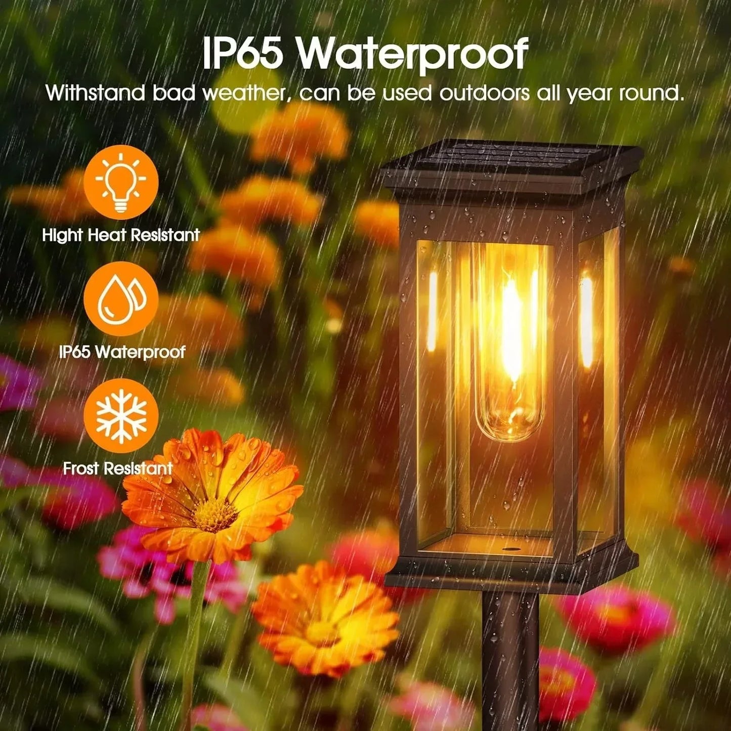 Waterproof LED Solar Lights for Garden Yard Driveway - Automatic Pathway Lighting Outdoor Landscape Lighting Auto On/Off at Dusk