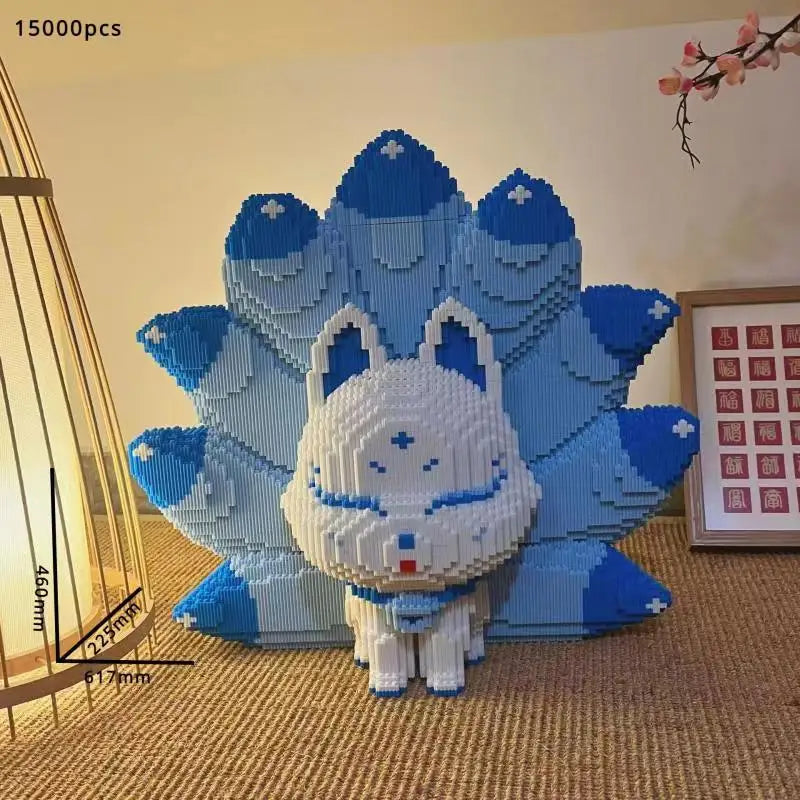 2026 New Oversized Nine Tailed Fox Puzzle Block Cute Toy for Kids Birthday Gift Collection