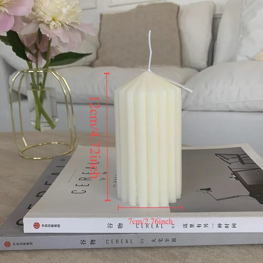 1pcs Nordic style cylindrical candle smokeless candle for wedding, party, birthday decoration, Nordic home decoration, bedroom