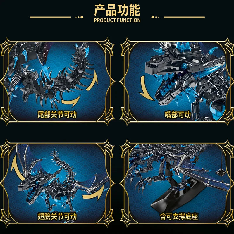 Ice Frost Dragon Model Assembled Building Blocks Flying Dragon Educational Children's Toy Boy's Birthday Gift Dragon