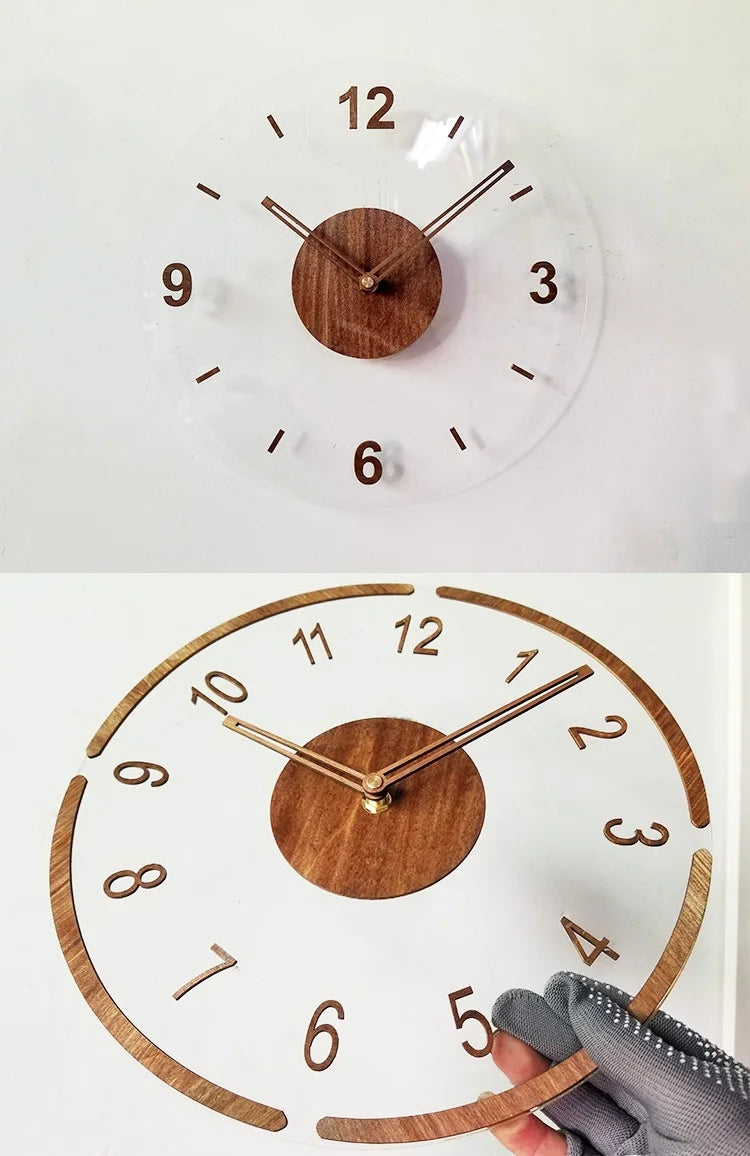 Modern Transparent Floating Digital Wall Clock Decoration Special Material Disk Battery Powered Home Decorative Wall Clock