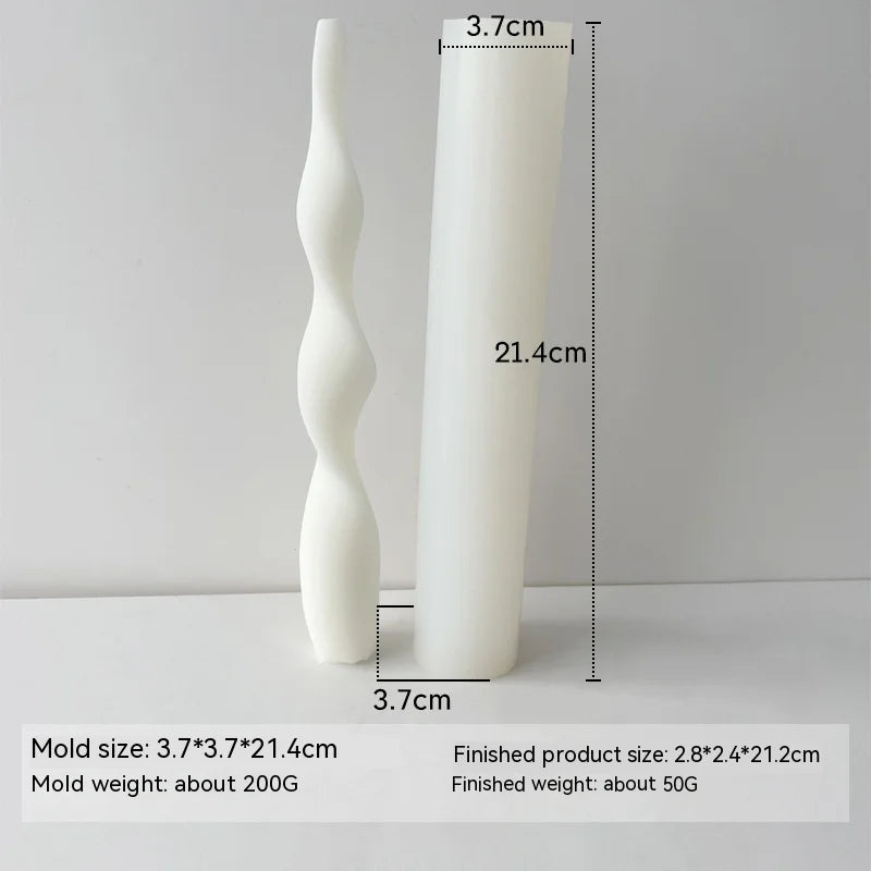 3D Candle Silicone Molds DIY Long Twisted Spiral Taper Candle Making Mold Tools Moldes De Silicona Para Velas форма для свечей