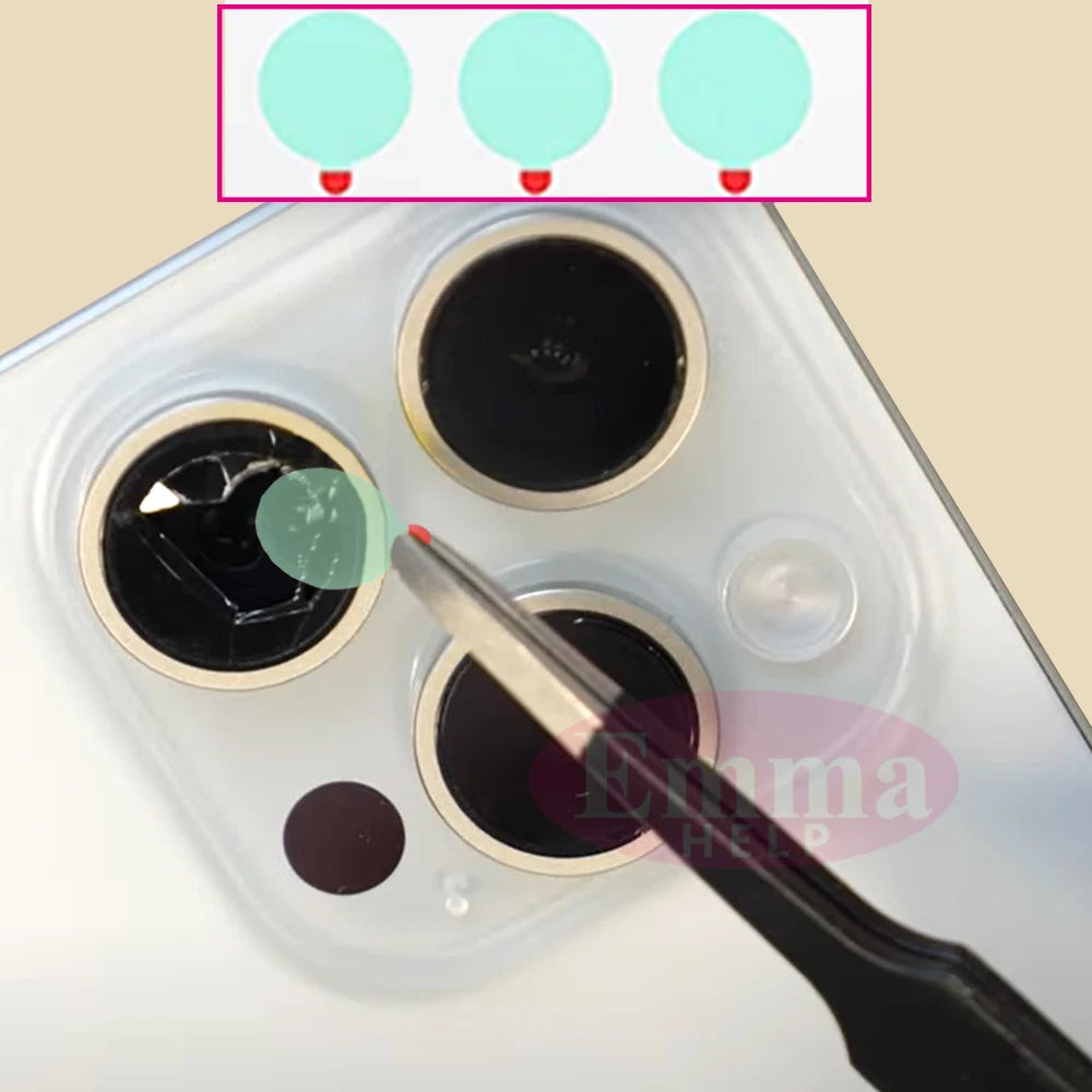 1Set Original Sapphire Rear Camera Glass Replacement for iPhone 16 15 14 Pro Max 12 13 Mini 15 Plus Camera Lens Repair Tool Kits