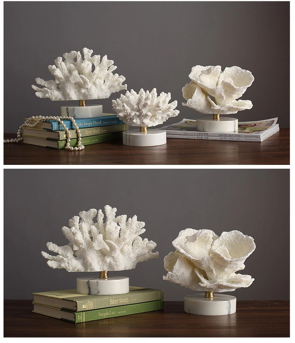 Realistic Faux Coral Resin Sculpture - Hand-Painted Ocean Decor for Aquarium & Coffee Table, Non-Toxic Sea Life Art Gift