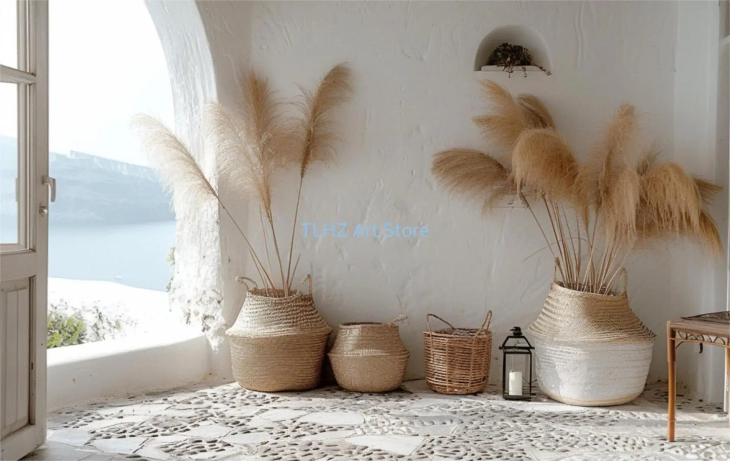 Modern Greece Summer Coast Santorini Travel Landscape Posters and Prints Canvas Printing Wall Art Picture for Living Room Decor