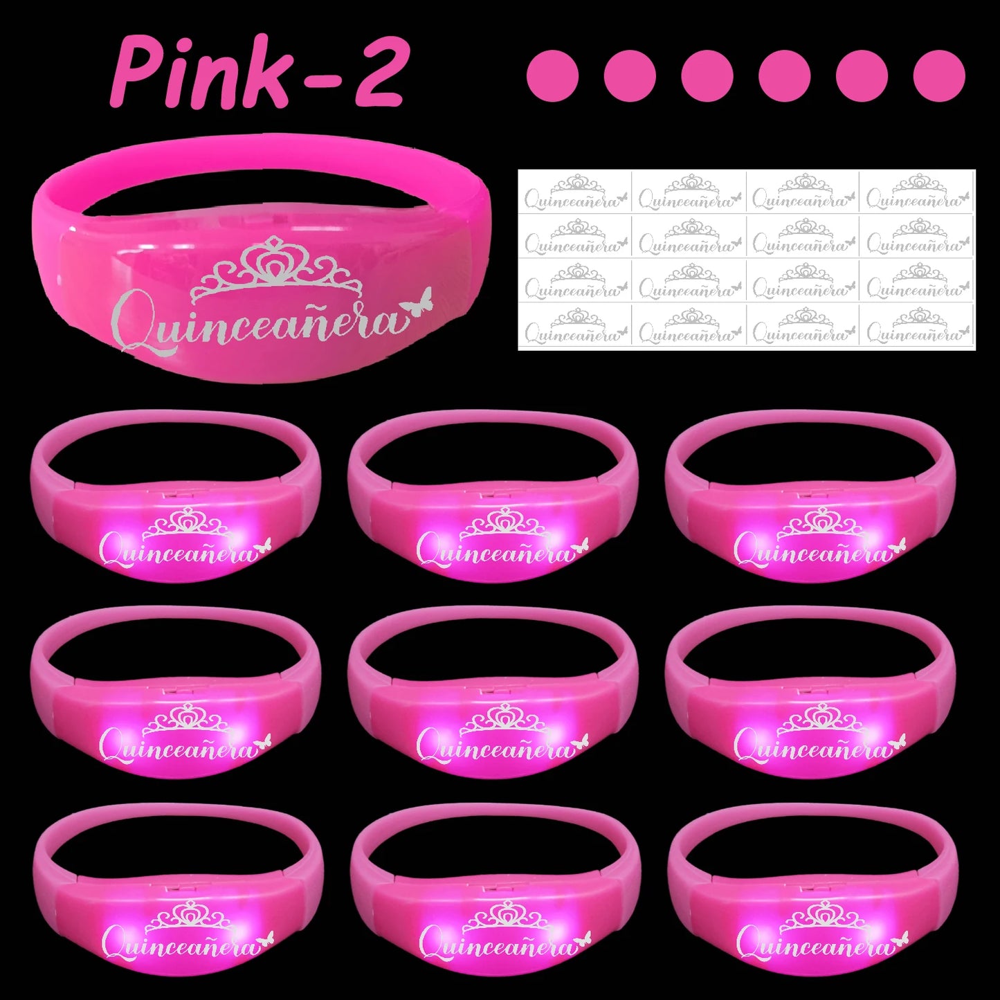 30-200Pcs Quinceanera Music & Sound Activated LED Bracelet Glow Recuerdos Para 15 Años XV Quinceañeras decorations Party Favors