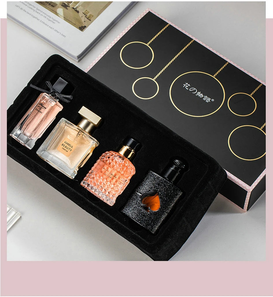 Brand Women Perfume Gift Box 4PCS Set 105ml Floral Scent Spray Pheromone Perfumes Feminino Lasting Fragrance Parfum Pour Femme