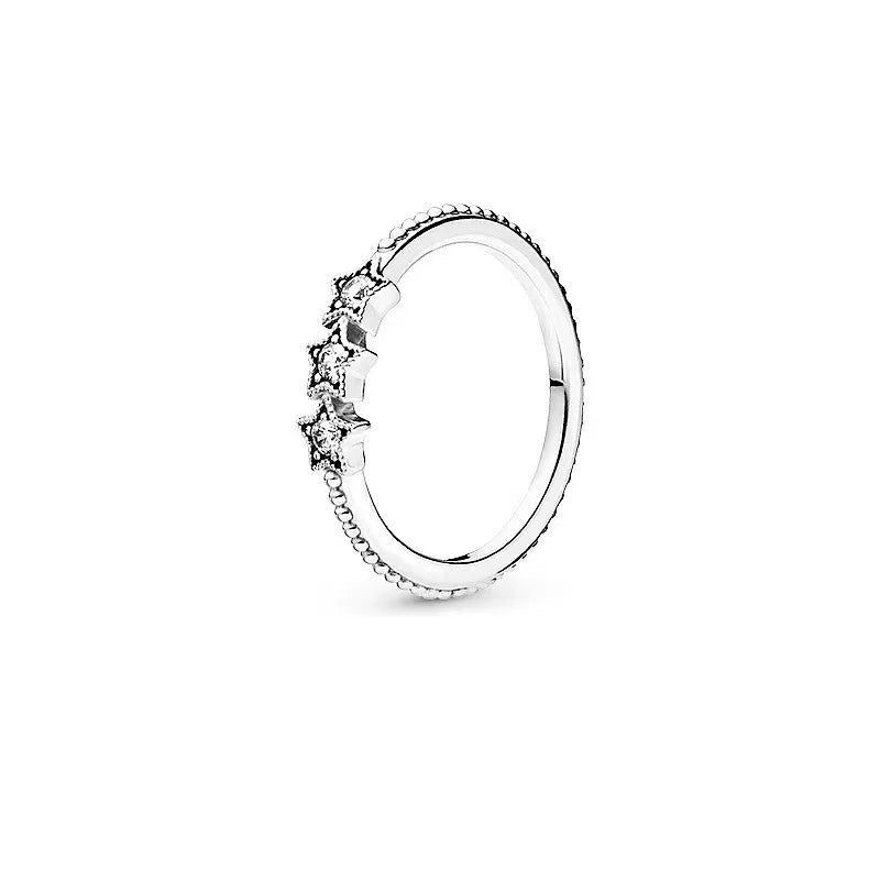 New White Series Original 925 Sterling Silver Women Finger Rings for Women Silver Daisy Mom heart Zirconia Stone Luxury Jewelry