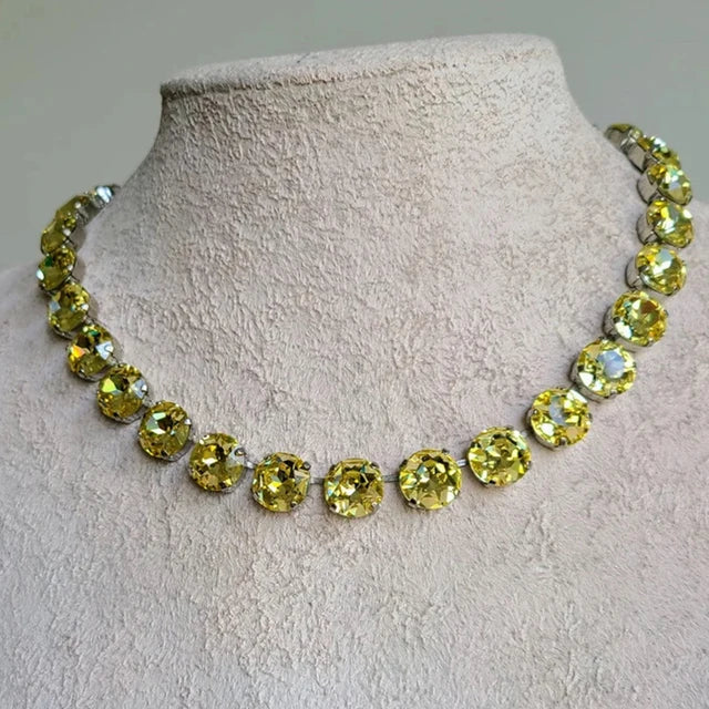 Luxury Shiny Crystal Claw Chain Necklace Multi-Color Optional Bohemian Exaggerated Clavicle Chain Big Bib Necklace Wholesale