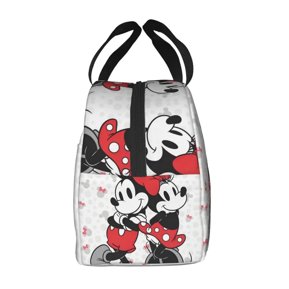 Custom Mickey Pink Minnie Mouse Lunch Bag Women Creative Design Cooler Warm Insulated Lunch Box for Kids School