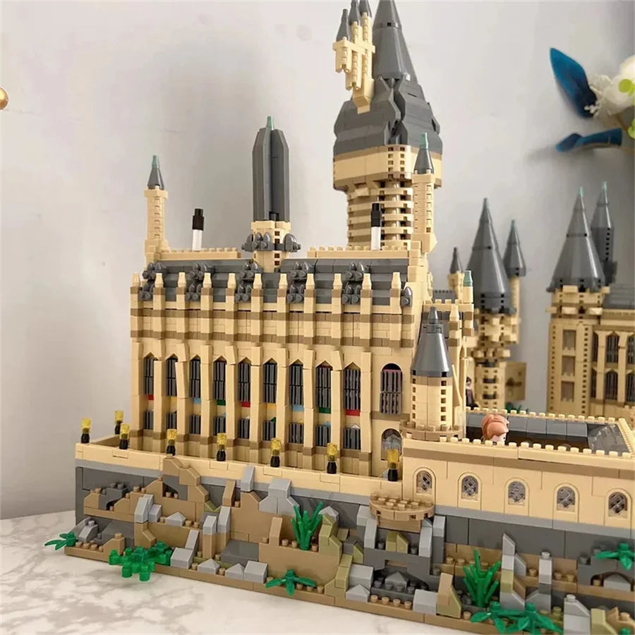 2025 MOC Magic Hogwarts Castle Micro Building Blocks Creative Architecture Scenery Model Kit Kids Christmas Birthday Gifts