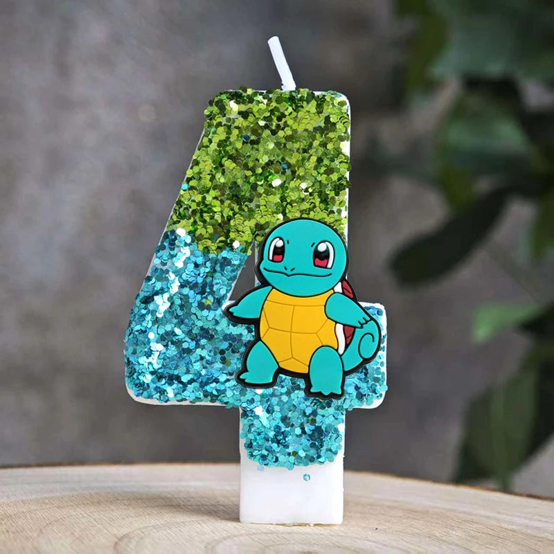 Pokemon Candle Number 0-9 Soccer Candle Pikachu Cake Decoration Boy Birthday Party for Kids Baby Shower Decor Gift