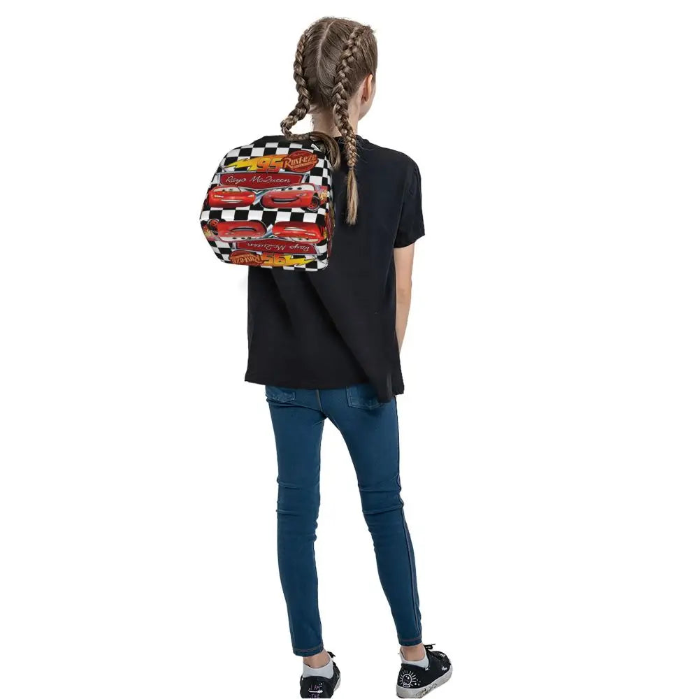 Custom Car 95 Lightning Mcqueen Insulated Lunch Bag for Women Resuable Racing Car Thermal Cooler Bento Box Office Picnic Travel