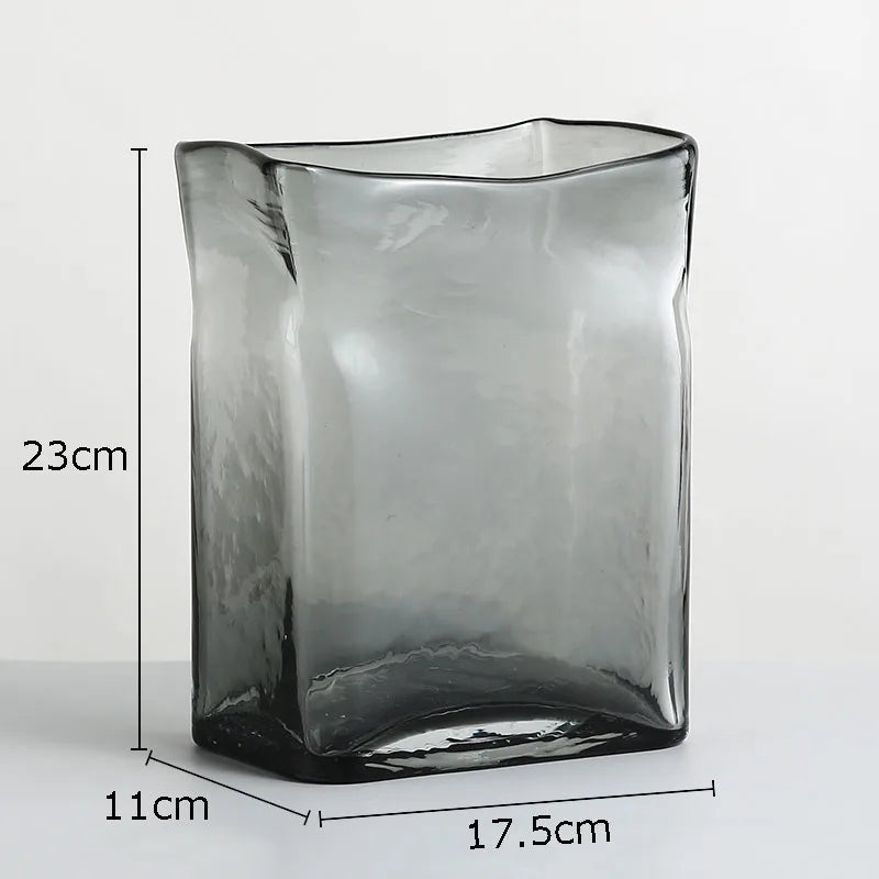 Rectangle Hydroponics Glass Vase Minimalism Flower Pots Decorative Arrangement Desk Decoration Floral Vases Modern Decor