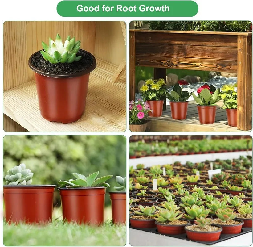 Plastic Seeding Nursery Pot Black Red Plants Nursery Pots Seedling Cups Grow Box Planters Home Garden Potted Container Wholesale