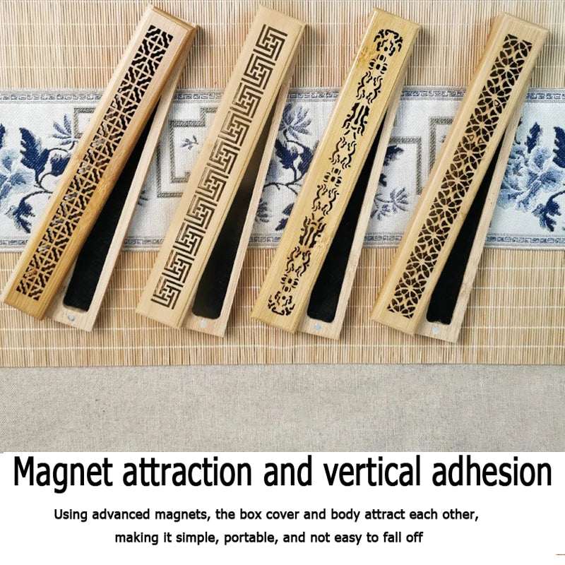 1PCS Natural Bamboo Board incense support rods stick stand box sahumerios holder Japanese Style Bamboo Incense Ash Catcher xx004
