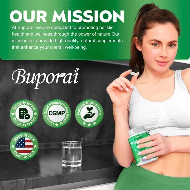 Moringa Capsules - Promote Bone, Joint, Immune Health | Enhance Energy, Endurance, Concentration - 120 Capsules