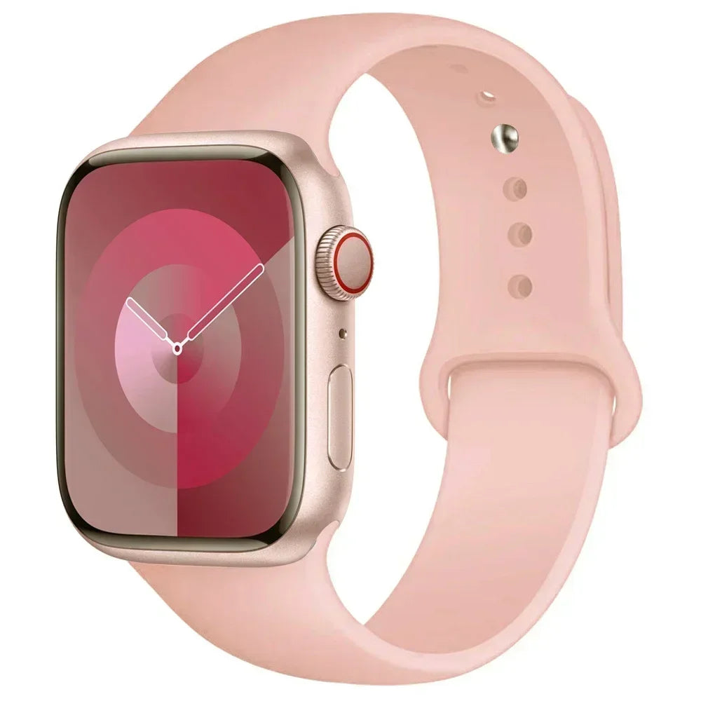 Silicone Band For Apple Watch strap 44mm 45mm 40mm 41mm 42-46mm sport bracelet iwatch series 8 7 6 5 4 9 10 11 SE-Ultra 2/3 49mm