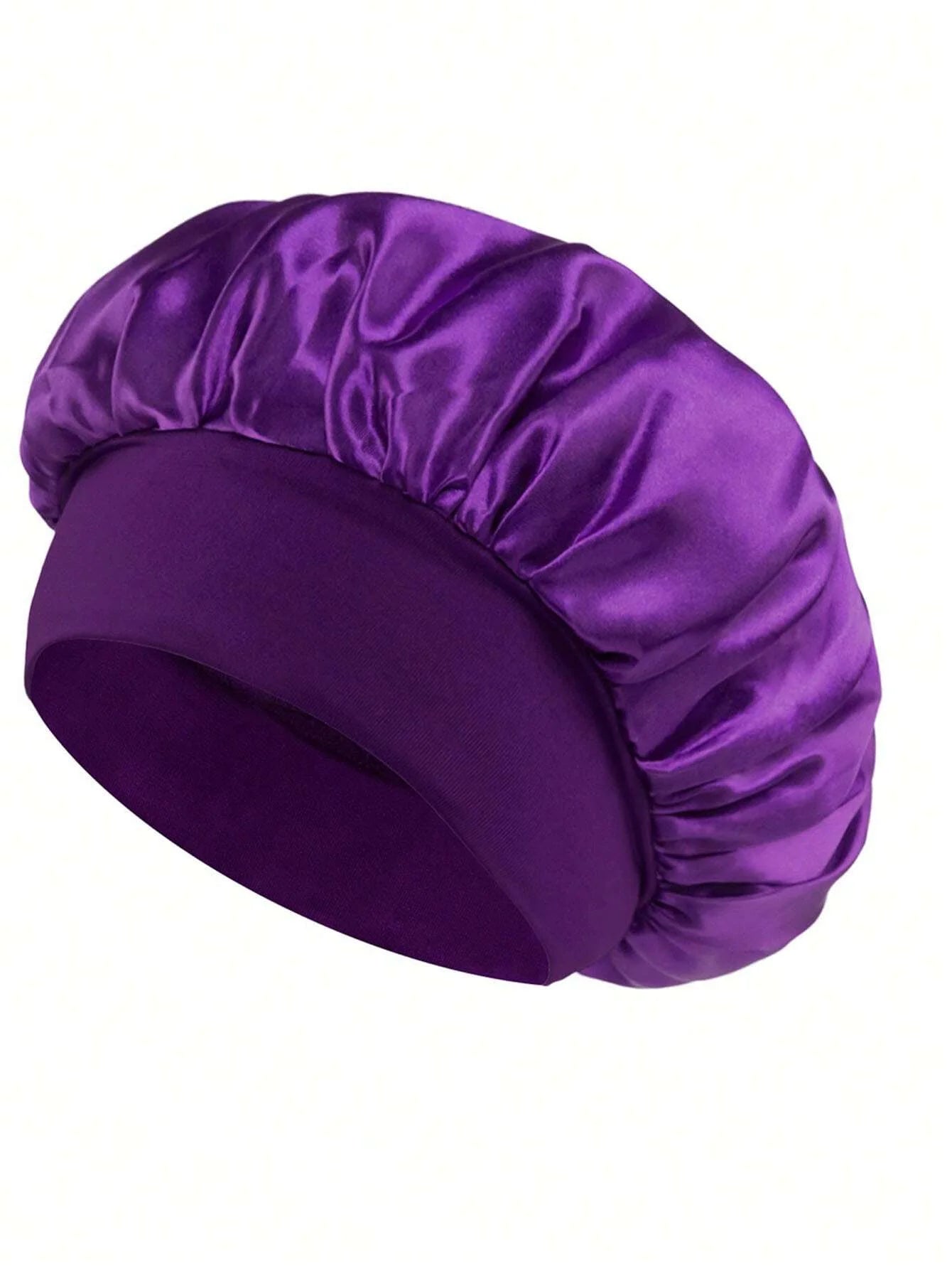 New Women's Satin Solid Wide-brimmed Sleeping Hat