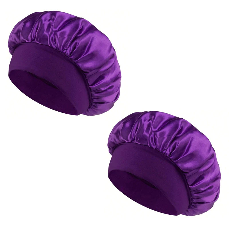 New Women's Satin Solid Wide-brimmed Sleeping Hat