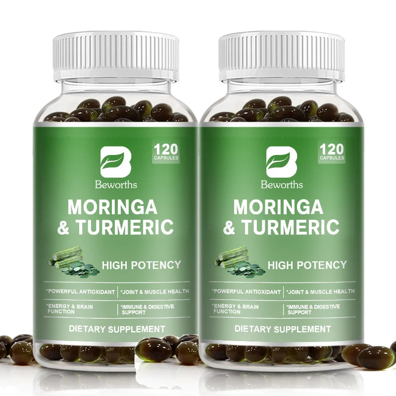 Beworths 100% Green Food Organic Moringa Capsules Antioxidant Support Digestive and Immune Health Brain and Joint Health