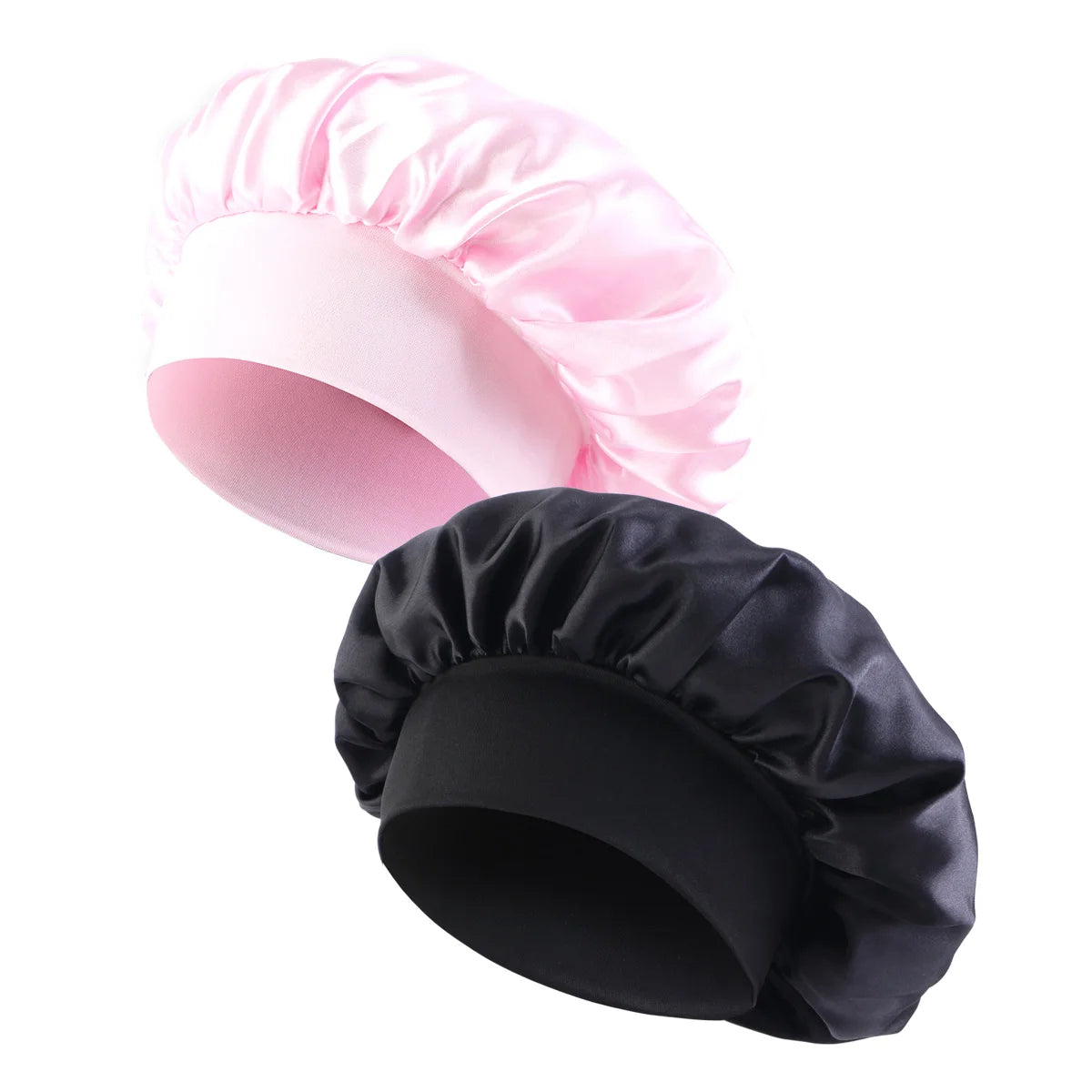 New Women's Satin Solid Wide-brimmed Sleeping Hat