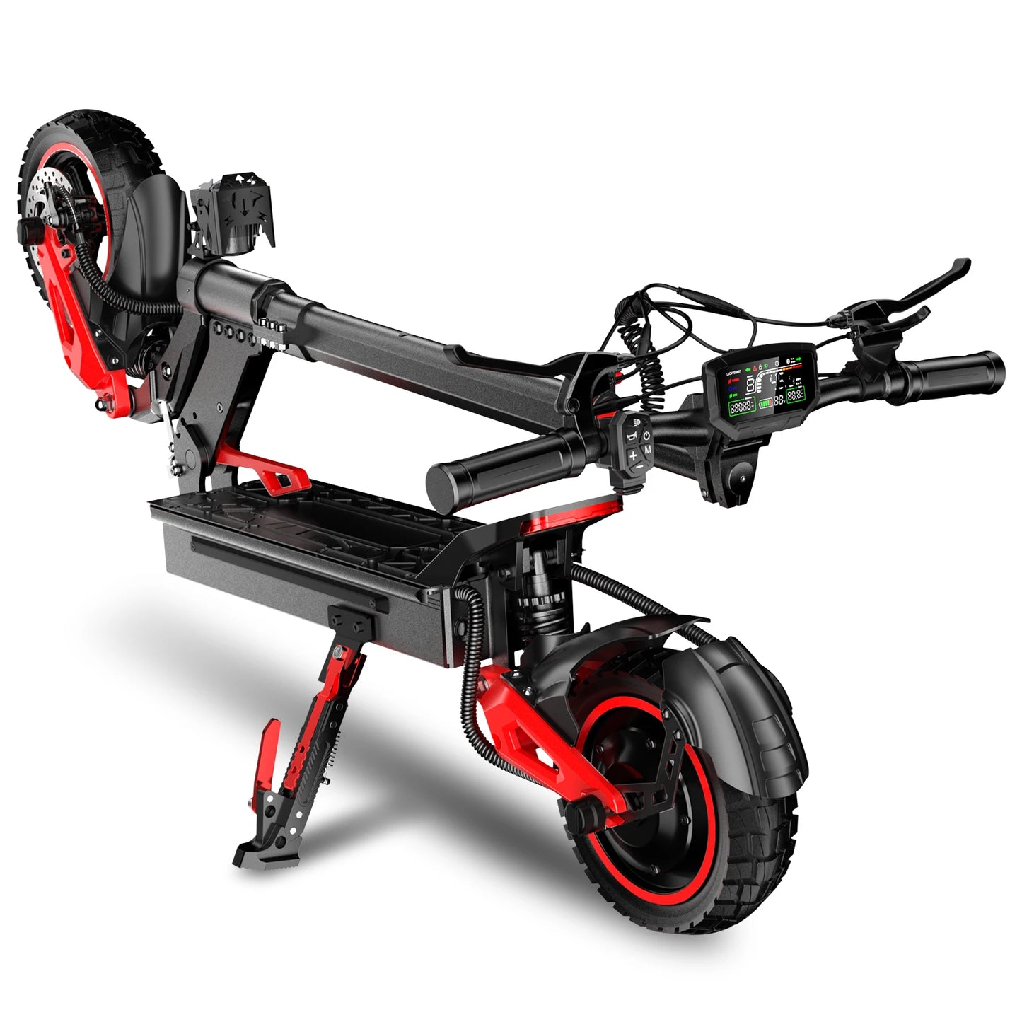1600W foldable off-road remote 50-kilometer IPX5 waterproof electric scooter with battery disc brake and two-wheel pedals, each